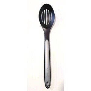 Calphalon Nylon Spoon Slotted Solid Black Gray Silicone